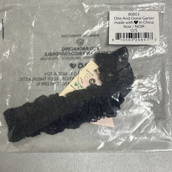 Free People x We are HAH Women Black Lace One and Done Garter Headband Scrunchie - Picture 5 of 5